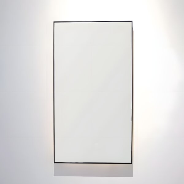 Oglinda Baie Led Oleander 50x90cm, Rama Aluminiu Negru Mat, Functie Dezaburire
