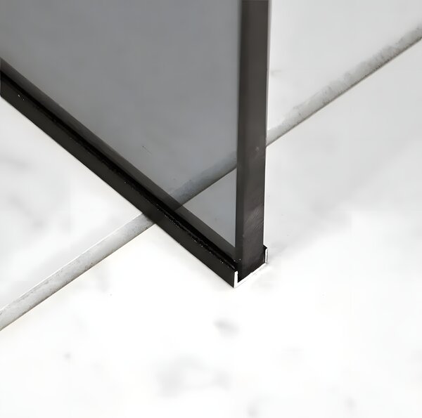 Paravan Dus Walk-In Una 70x195cm, Sticla Fumurie 8mm, Profil Aluminiu Negru