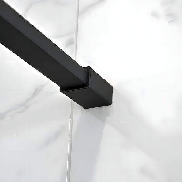 Paravan Dus Walk-In Una 70x195cm, Sticla Fumurie 8mm, Profil Aluminiu Negru