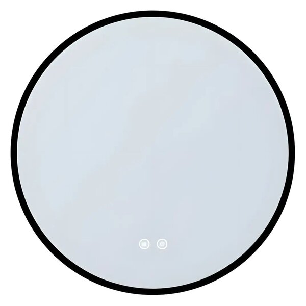 Oglinda Baie Led Magnolia R90cm, Negru Mat, Functie Dezaburire