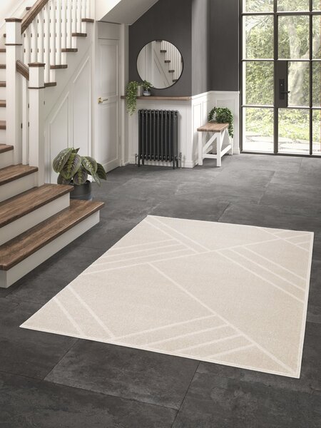 Covor Sufragerie Dormitor, Model Union 32307 561, Dreptunghiular, Crem 80 x 150, Dreptunghi