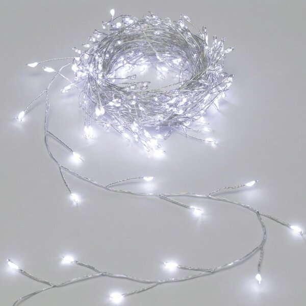 Aigostar-LED Ghirlandă de Crăciun pentru exterior 200xLED/8 funcții 3xAA 6,3m IP44 alb rece