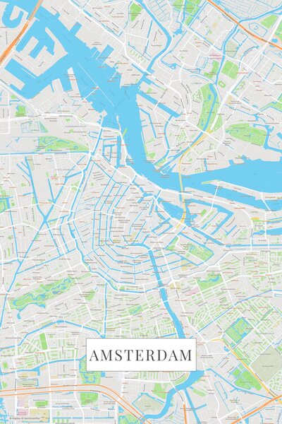 Harta Amsterdam color, (26.7 x 40 cm)
