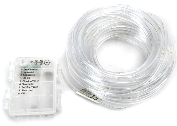 Aigostar - ghirlandă LED de exterior pentru Crăciun 100xLED/8 funcții 3xAA 10,3m IP44 alb rece