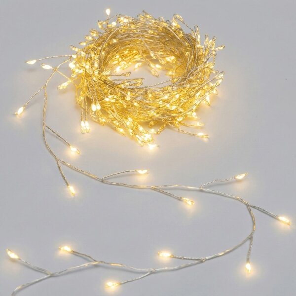 Aigostar - LED Ghirlandă de exterior pentru Crăciun 100xLED/8 funcții 3xAA 3,3m IP44 alb cald