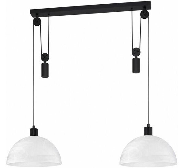 BRILAGI - lustru LED suspendat pe cablu RETRO GLASS 2xE27/40W/230V negru/alb