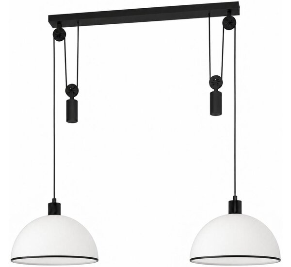 BRILAGI - Lustră LED pe cablu RETRO GLASS 2xE27/40W/230V negru/alb