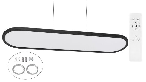 Top Light -LED plafonieră/suspensie OVAL LED/36W/230V 3000-6500K negru + telecomandă