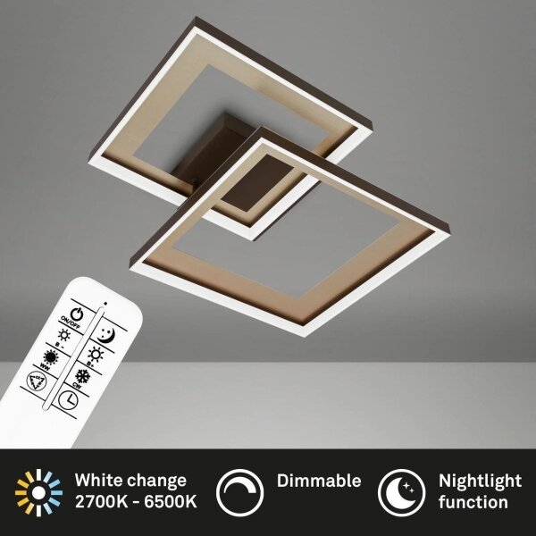 Briloner 3567-017 -LED plafonieră cu dimmer LED/25W/230V 3000-6500K 56,8x48cm+telecomandă