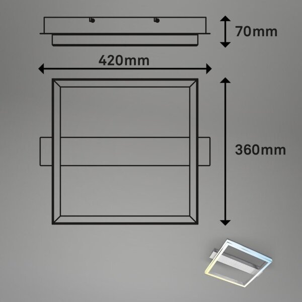 Briloner 3760-019-LED Plafonieră dimabilă FRAME LED/23W/230V 2700-6500K 42x36 cm+telecomandă
