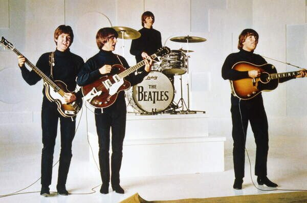 Fotografie de artă Paul Mccartney, George Harrison, Ringo Starr And John Lennon., (40 x 26.7 cm)