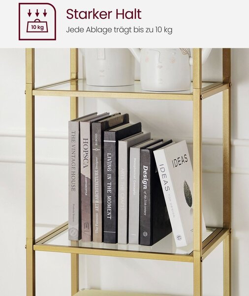 Biblioteca Auriu Vasagle 40x30x183 cm