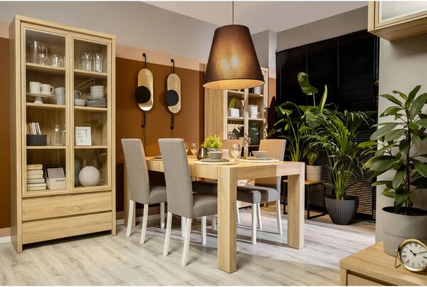 Vitrina KASPIAN, stejar sonoma, PAL, 90x41x201 cm