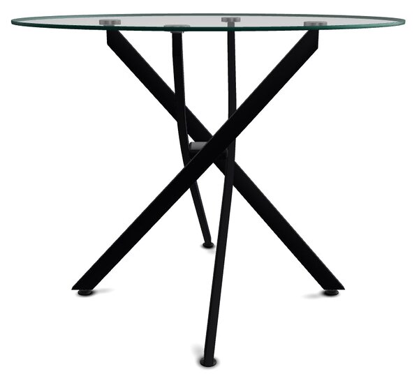 Masa sticla transparenta AGIS, sticla/metal, 90x90x72 cm