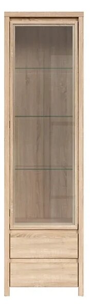 Vitrina KASPIAN, stejar sonoma, PAL/sticla, 56x41x201 cm