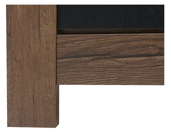 Vitrina BALIN, stejar, PAL/sticla, cu iluminare LED, 68x40x197 cm