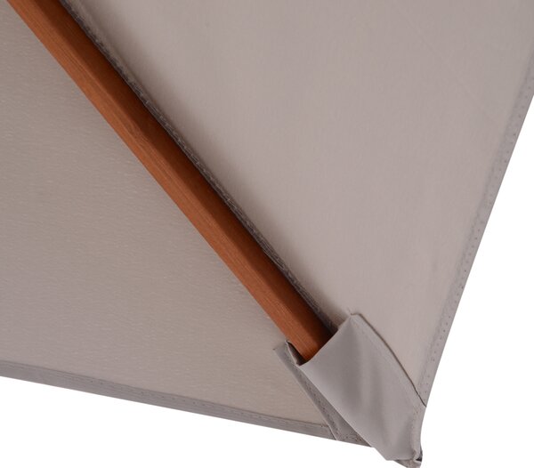 Outsunny Umbrelă de Soare Reglabilă pentru Grădină, Cadru din Lemn, 2x1.5m, Gri | Aosom Romania