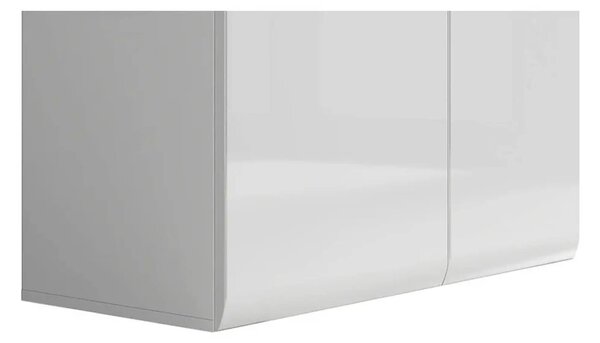 Vitrina AZTECA TRIO, alb, PAL/sticla, cu iluminare LED, 90x41x193 cm