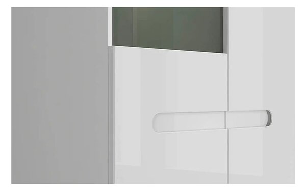 Vitrina AZTECA TRIO, alb, PAL/sticla, cu iluminare LED, 90x41x193 cm