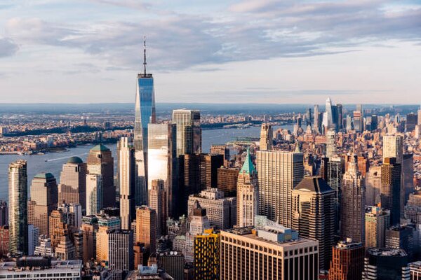 Fotografie de artă New York City downtown skyline aerial, Alexander Spatari, (40 x 26.7 cm)