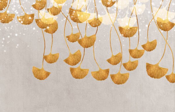Ilustrație Abstract golden leaf art. Rich texture., Luzhi Li