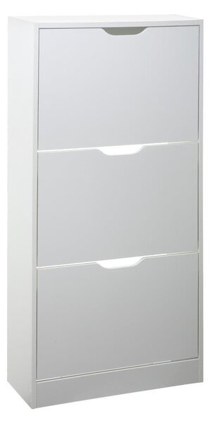 Comodă îngustă pentru pantofi, 60x24x118 cm, alb