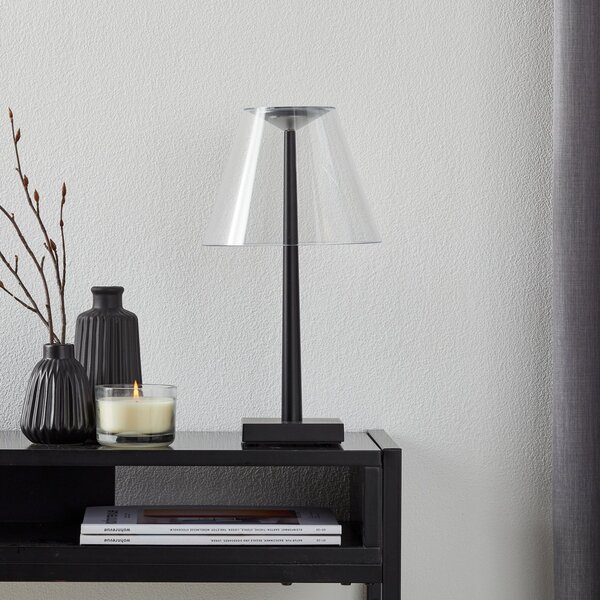 Rotaliana Dina+ T1 Lampă de masă cu baterie LED negru, reglabil, Negru, Camera de zi / sufragerie, Metal, Design