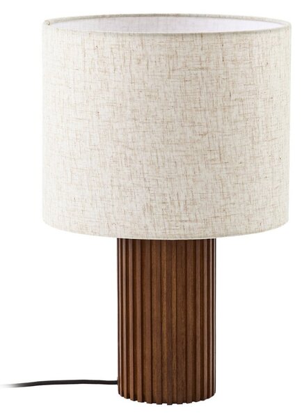 Lampă de masă Lindby, Kimiko, Lemn, Camera de zi, Țesătură / Textil, Scandinavă