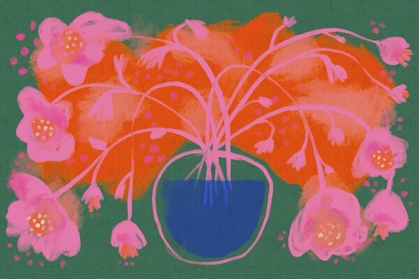 Ilustrație Pink Flower Bouquet, Treechild, (40 x 26.7 cm)