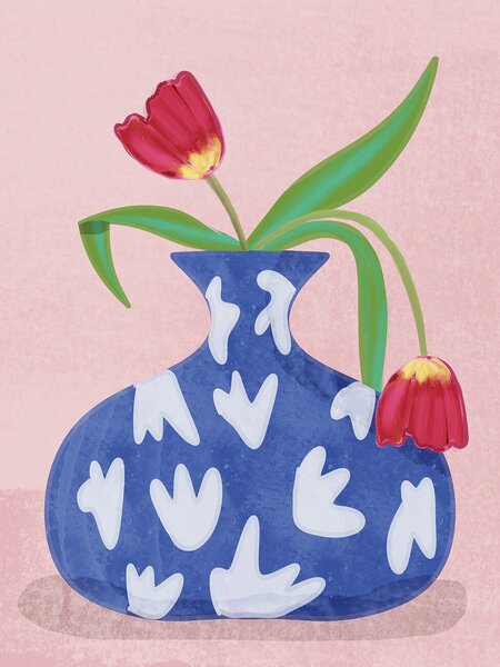 Ilustrație Tulpe in vase, Raissa Oltmanns, (30 x 40 cm)