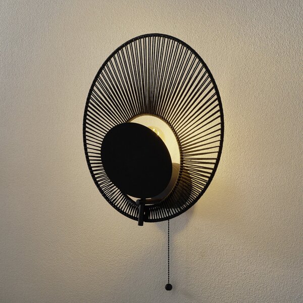 Forestier Oyster aplică de perete designer, negru, reglabil, Negru, Camera de zi / sufragerie, Metal, Design