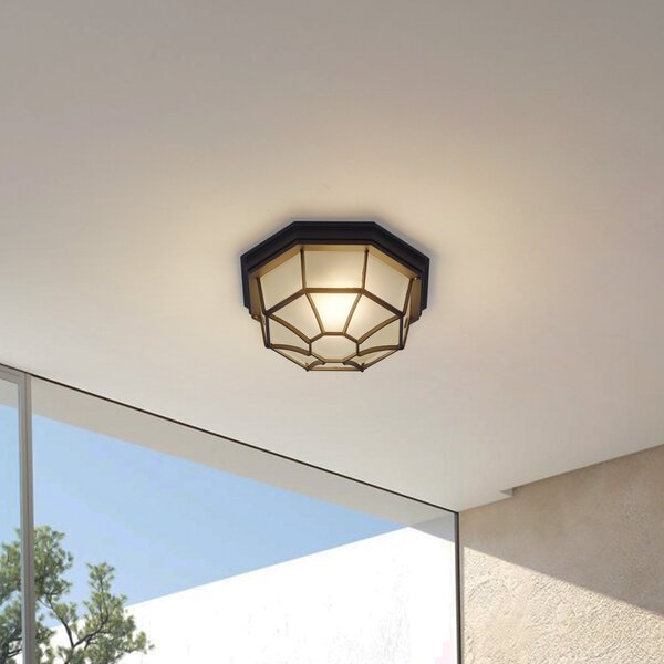 Lindby Lampă de exterior Idril, antracit, metal, Ø 26,5 cm, reglabil, Negru, Aluminiu, Modern