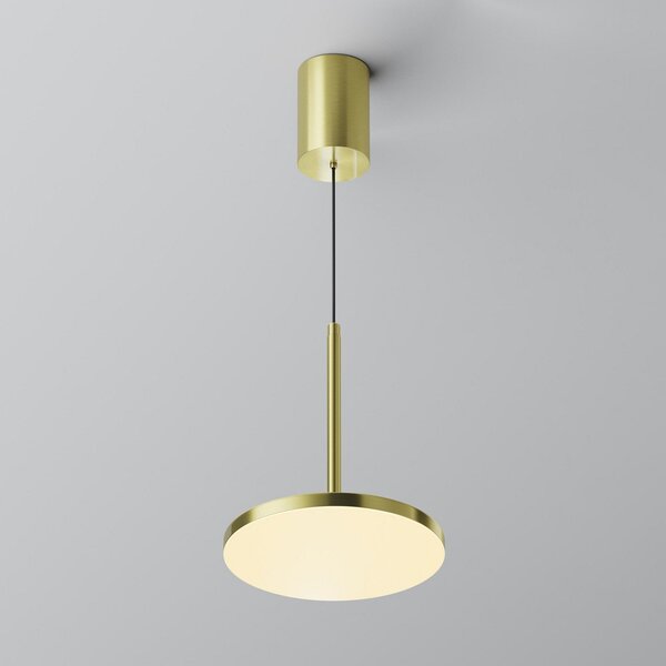 Maytoni Lampă suspendată LED Plato, alamă, Ø 18,5 cm, aluminiu, Auriu / Alamă, Camera de zi / sufragerie, Aluminiu, Modern