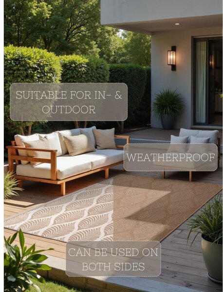 Covor pentru exterior și interior bej/fildeș 120x170 cm Duet Liora – NORTHRUGS