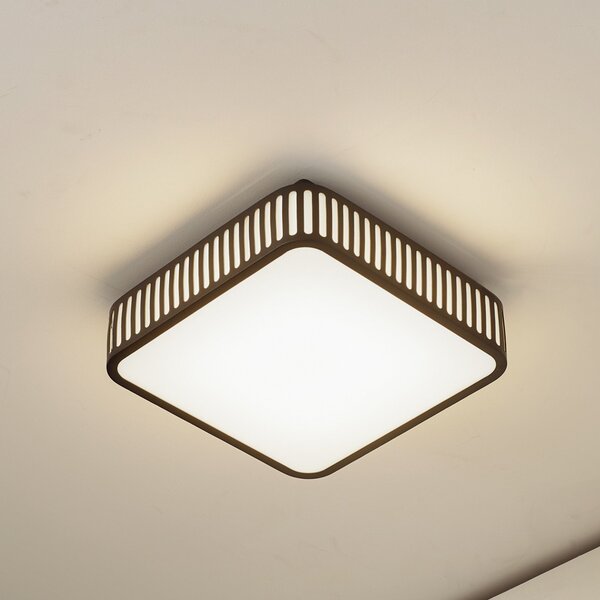 Lindby LED-Außendeckenleuchte Lurinda, 26 cm negru, IP44, Negru, Aluminiu, Modern