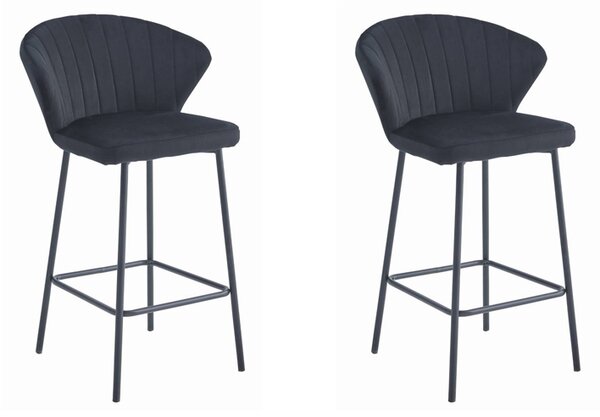 Set 2 Scaun Bar Kors Catifea Negru