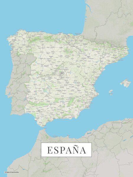 Harta Spain color, (30 x 40 cm)