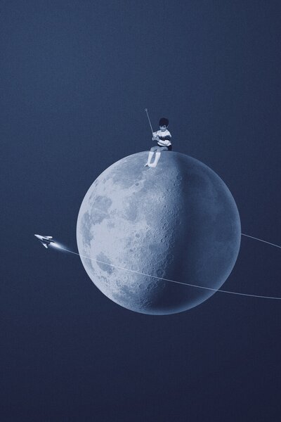 Ilustrare Moon boy, Maarten Léon, (26.7 x 40 cm)