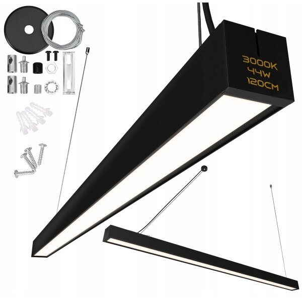 Lustră LED pe cablu/montaj aplicat LED/44W/230V 3000K 120 cm negru