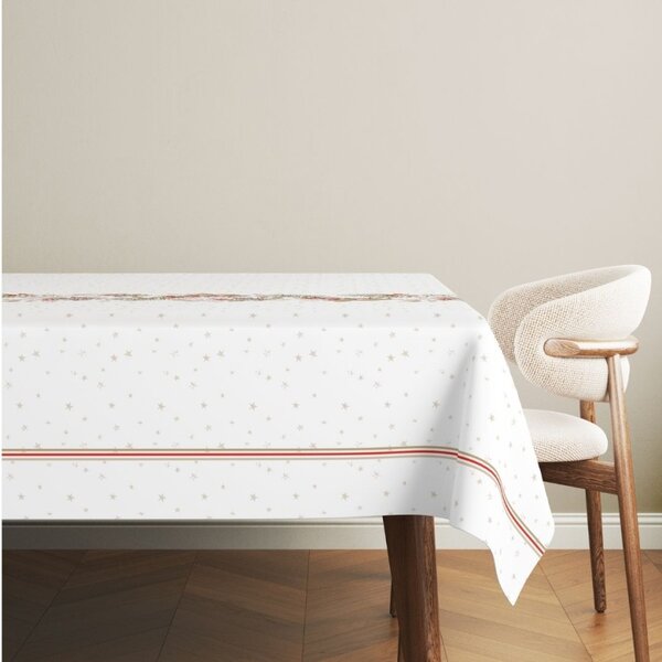 Fata de masa Craciun bumbac 140x320cm cu crengute decorative, Tisa