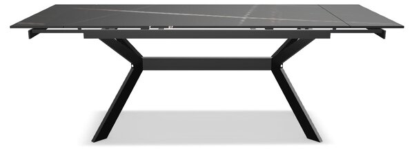 Masa extensibila IMPERIA, negru mat cu efect de marmura, ceramica/meta