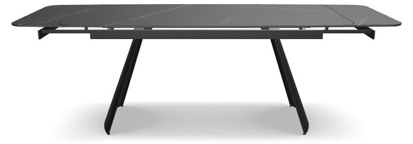Masa extensibila BACARDI, negru mat cu efect de marmura, ceramica/meta