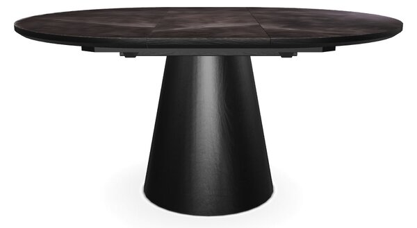Masa extensibila ANGEL II, gri cu efect de marmura/negru, 120/160x120x