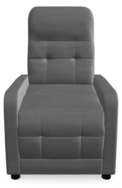 Fotoliu rabatabil OTUS, stofa catifelata gri - Bluvel 14, 66x92/144x10