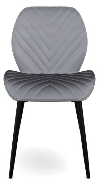Scaun MIKE, gri - Bluvel 14/negru, stofa catifelata/metal, 48x41x86 cm