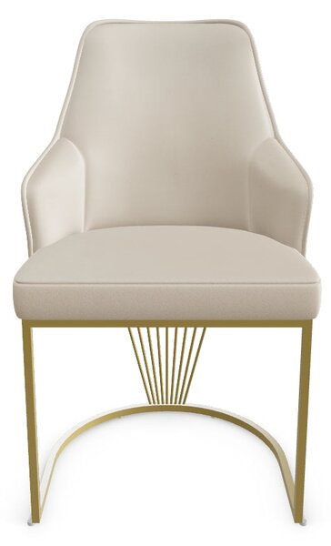 Scaun ALURE, bej deschis - Bluvel 22, stofa catifelata/metal, 52x64x89