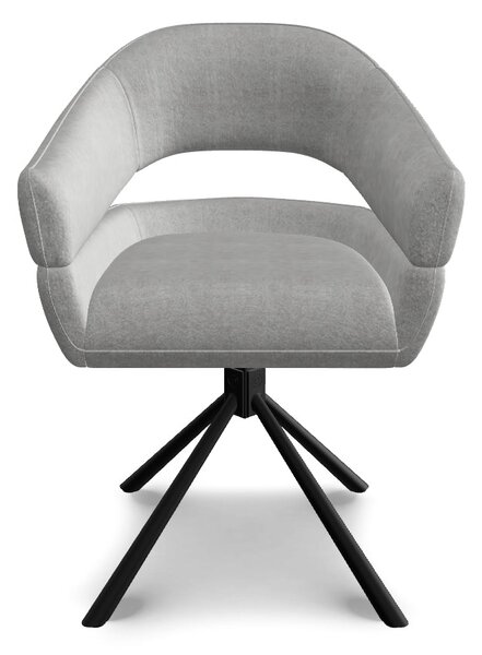 Scaun BORGO, gri deschis - Raven 07, stofa clasica/metal, 58x60x87 cm