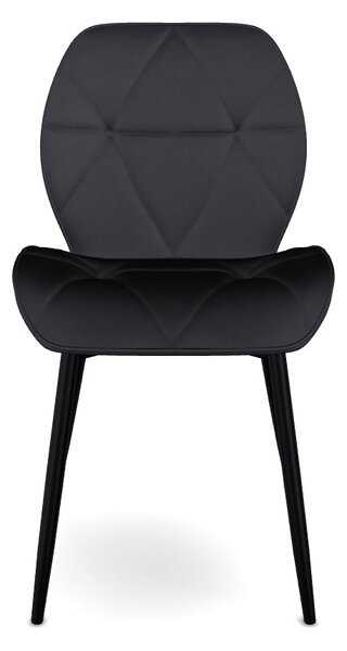 Scaun RICK, negru - Bluvel 19, stofa catifelata/metal, 48x56x86 cm