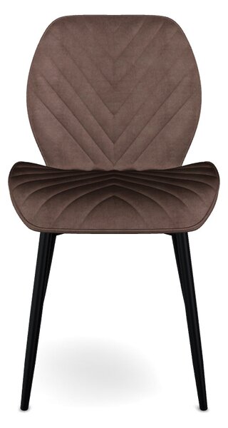 Scaun MIKE, cappuccino - Bluvel 38/negru, stofa catifelata/metal, 48x5