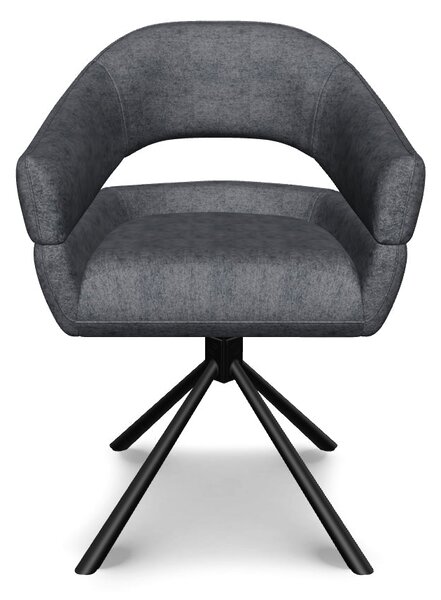 Scaun BORGO, gri - Raven 18, stofa clasica/metal, 58x45x87 cm